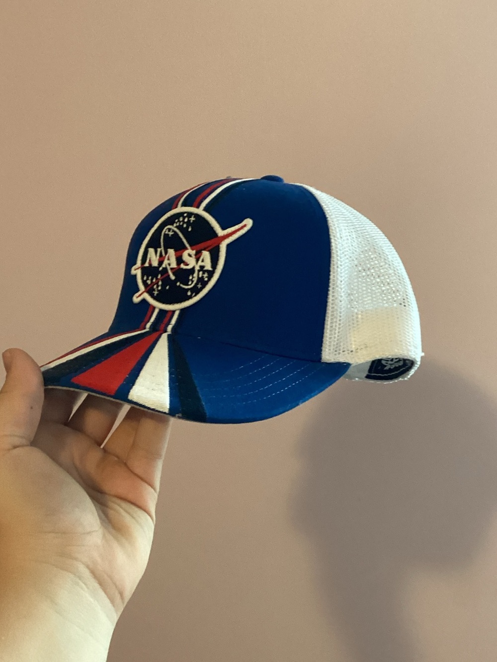 NASA Kids Blue & White Trucker Cap with Red Accent